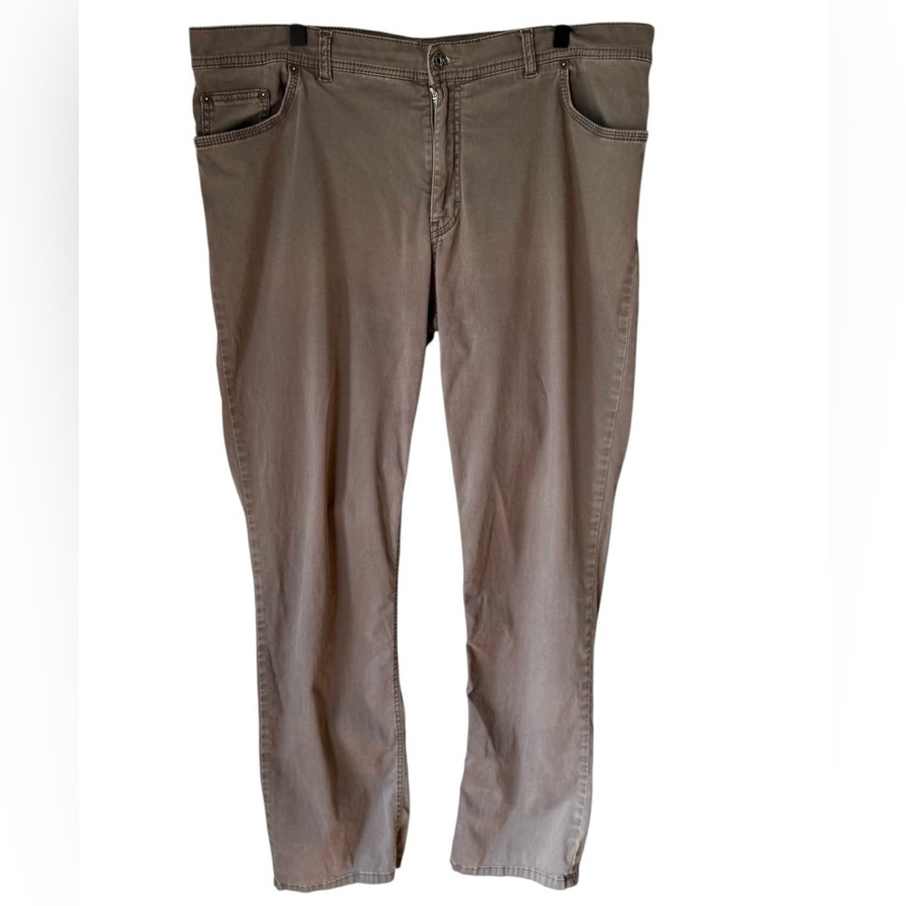 Brax Cooper Fancy Men’s Soft Straight Leg Dark Gray Pants Size 42 X 34